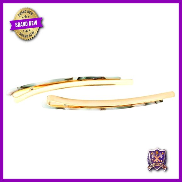 Gold Wire Bobby Pin Pair, Handmade in France, 2 5/8\